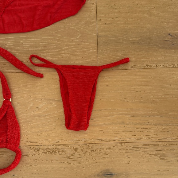 Monday swimwear Red 3-Piece Bikini Set with Sarong - Picture 3 of 4